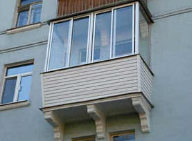 остекление в сталинке с выносом от пола